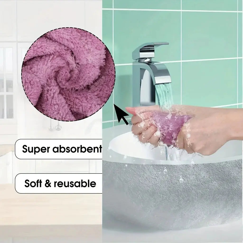 UltraSoft 10 Pack Microfiber Dish Cloths Double Sided Cleaning Towels For Tableware And Kitchen Surfaces