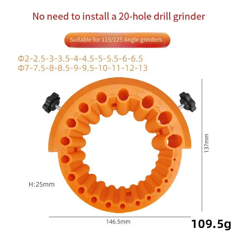 Anti Stripping Angle Grinder Drill Bit Sharpener 2 To 13 Mm 20 Holes With Thread Inserts Fits 115Mm And 125Mm Grinders
