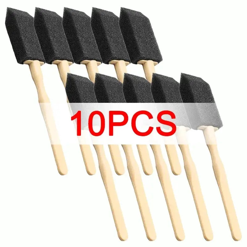 Car AC vent cleaning brushes by Simples Market, 10pcs with black foam heads and beige handles