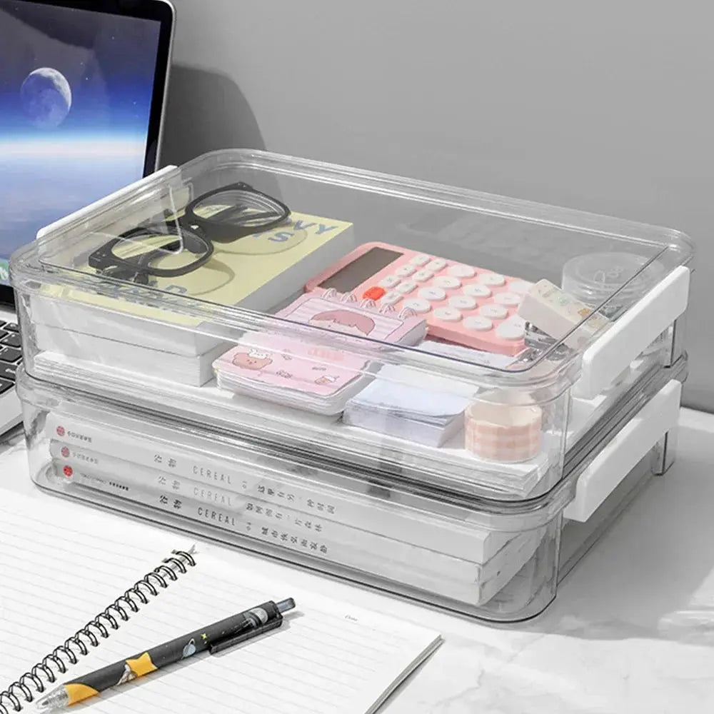 Acrylic Transparent Desktop Paper Storage Box For A4 Files And Exam Papers Dustproof Document Organizer