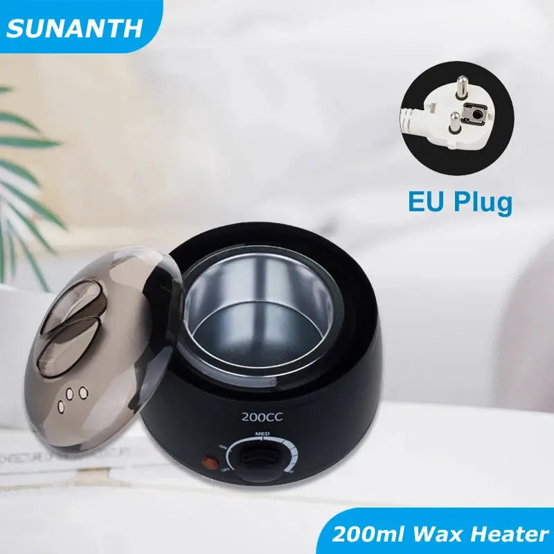 SUNANH wax heater 200ml with EU plug, black paraffin warmer for hands and feet