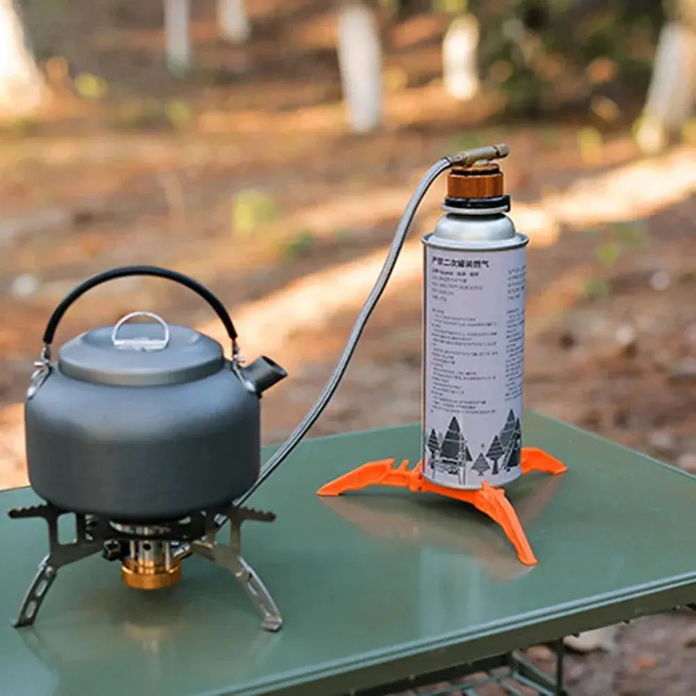 Foldable Nylon Gas Canister Stand For Camping Stoves Universal Tripod Bracket Portable Bottle Holder
