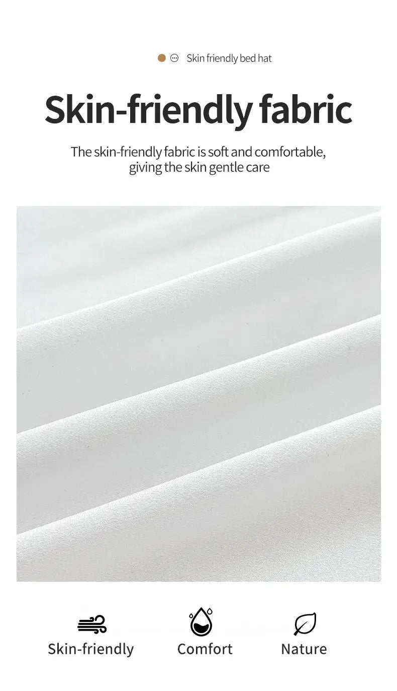 Simples Market 1pc fitted bed sheet with elastic band, solid white, anti-slip mattress cover for single to king beds
