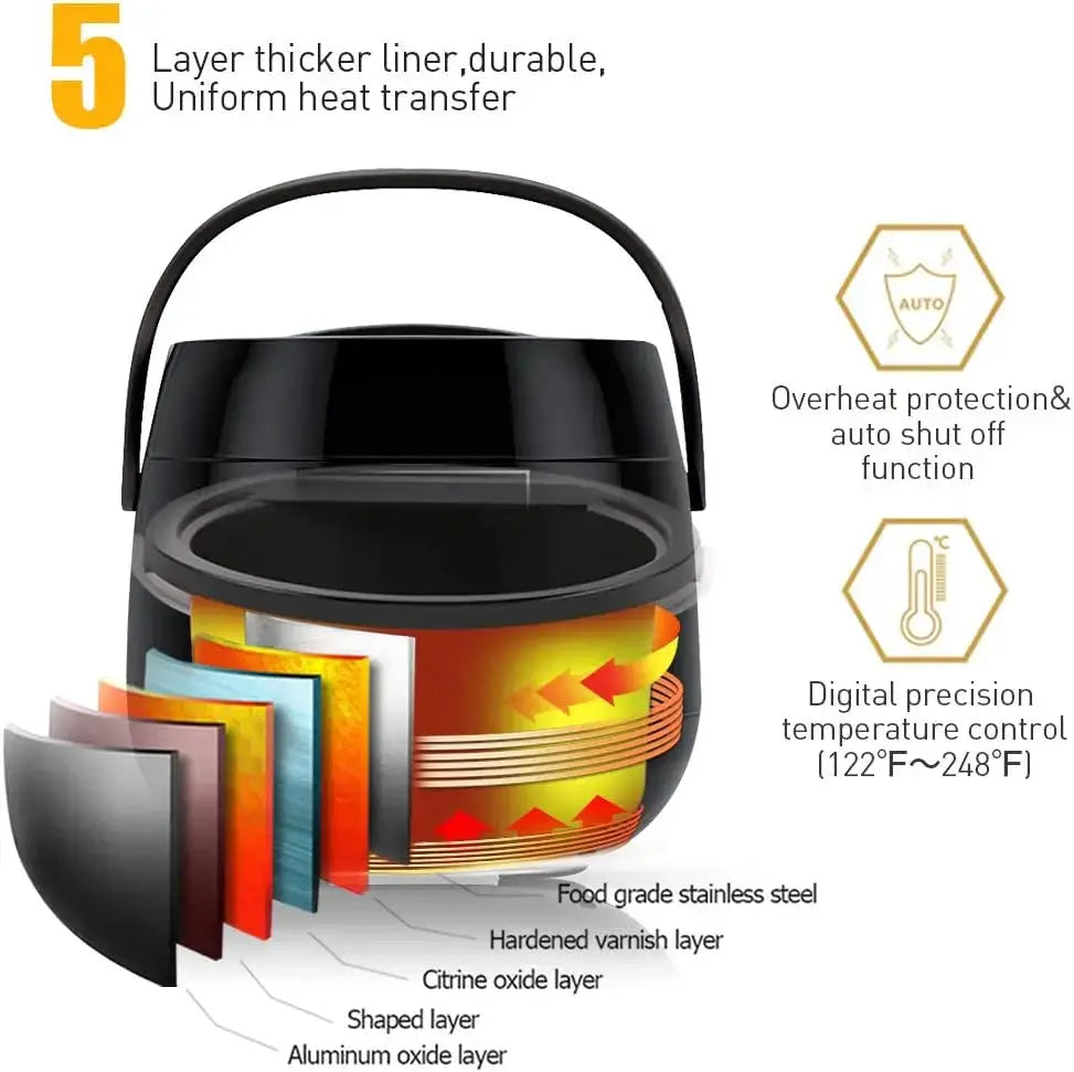 Simples Market 500ml wax heater with LCD temperature display, black waxing warmer for hair removal