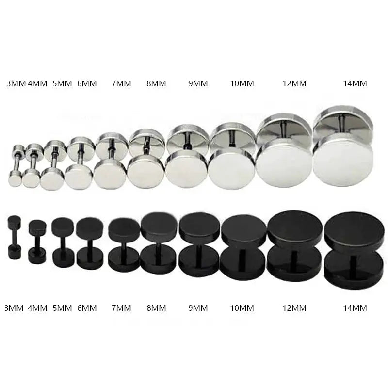 Stainless Steel Round Circle Stud Earrings One Pair for Men and Women Screw Back Closure Durable Fade Resistant Jewelry