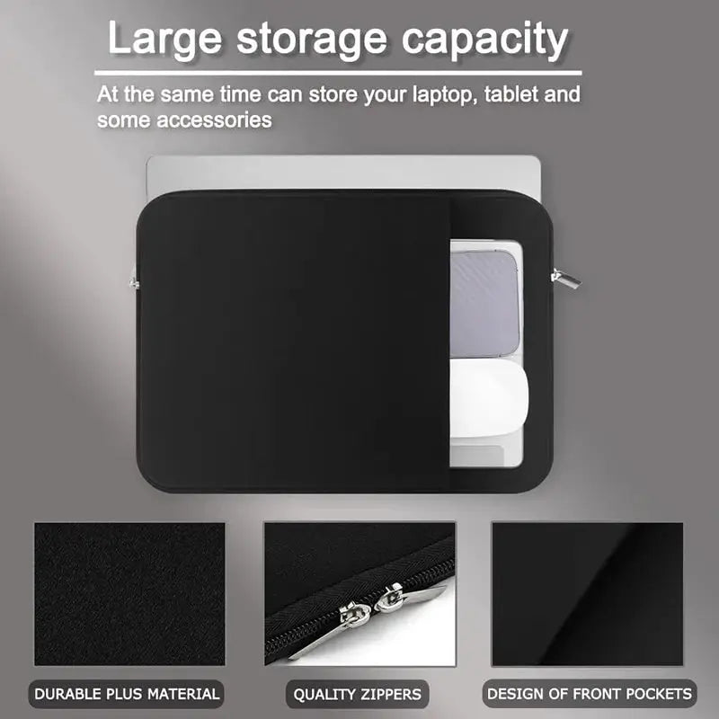NovaGuard Universal Laptop Bag Case Protective Sleeve For 13 To 15.6 Inch Laptops With Cotton Lining Black Gray