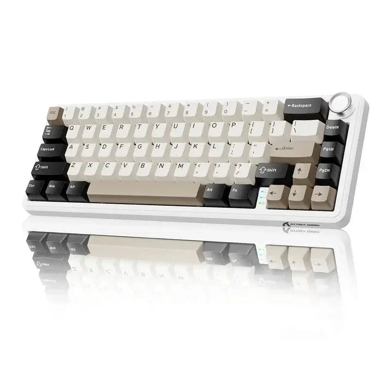 Attack Shark X66 wireless mechanical keyboard by Simples Market with beige side-printed PBT keycaps and white case
