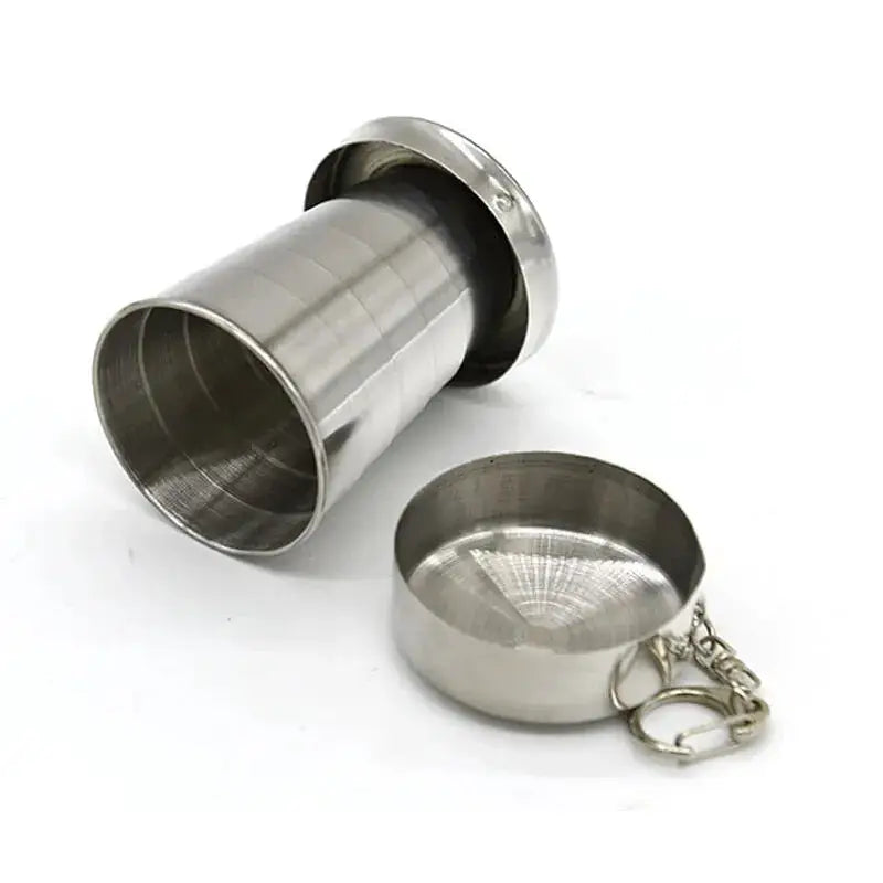 Simples Market stainless steel telescoping camping cups with lid and chain