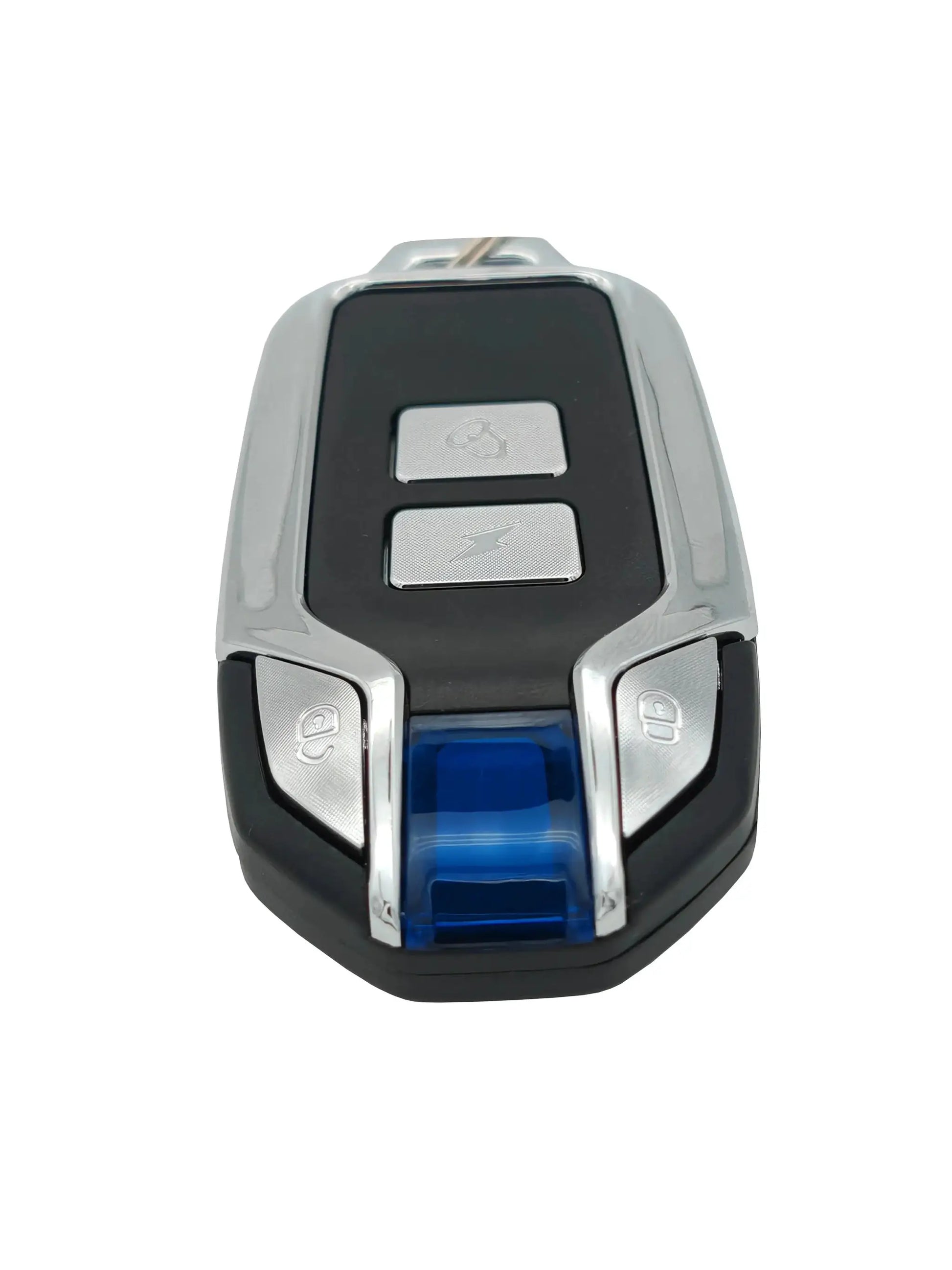 Motorcycle anti-theft alarm remote control; black body with silver buttons