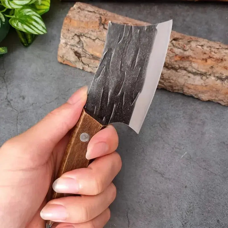 Professional Cleaver Knife For Slicing Fish Meat And Vegetables With Stainless Steel Blade And Wooden Handle