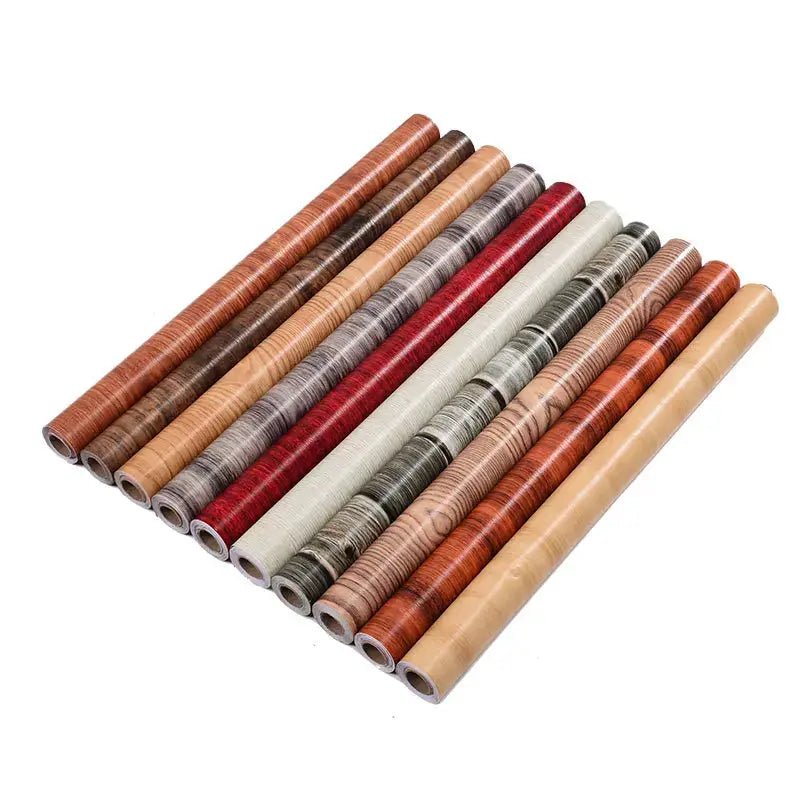 Vinyl Self Adhesive Waterproof Wood Wallpaper Rolls For Walls And Furniture Renovation Film Home Decor PVC - Simples Market