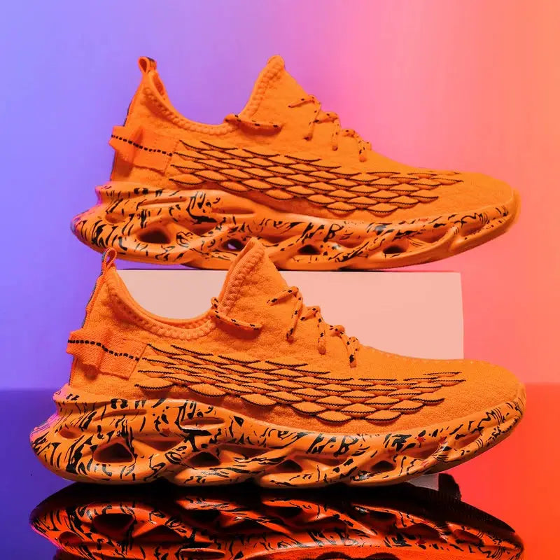 Mens Casual Sneakers Breathable Flyknit Upper Running Shoes Luxury Trainers For Everyday Wear