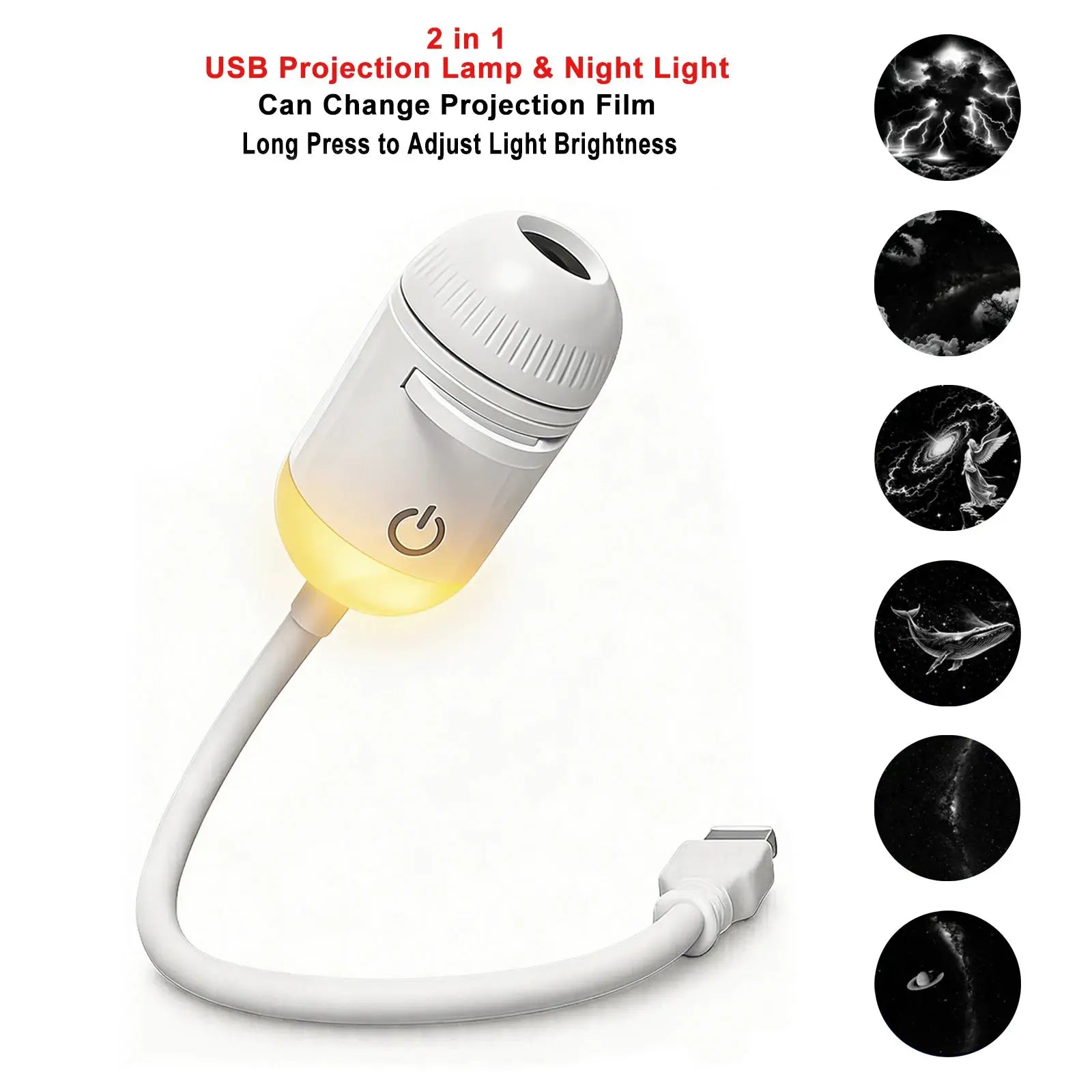 USB Car Atmosphere Projector Light Starry Sky Saturn Galaxy Ambience