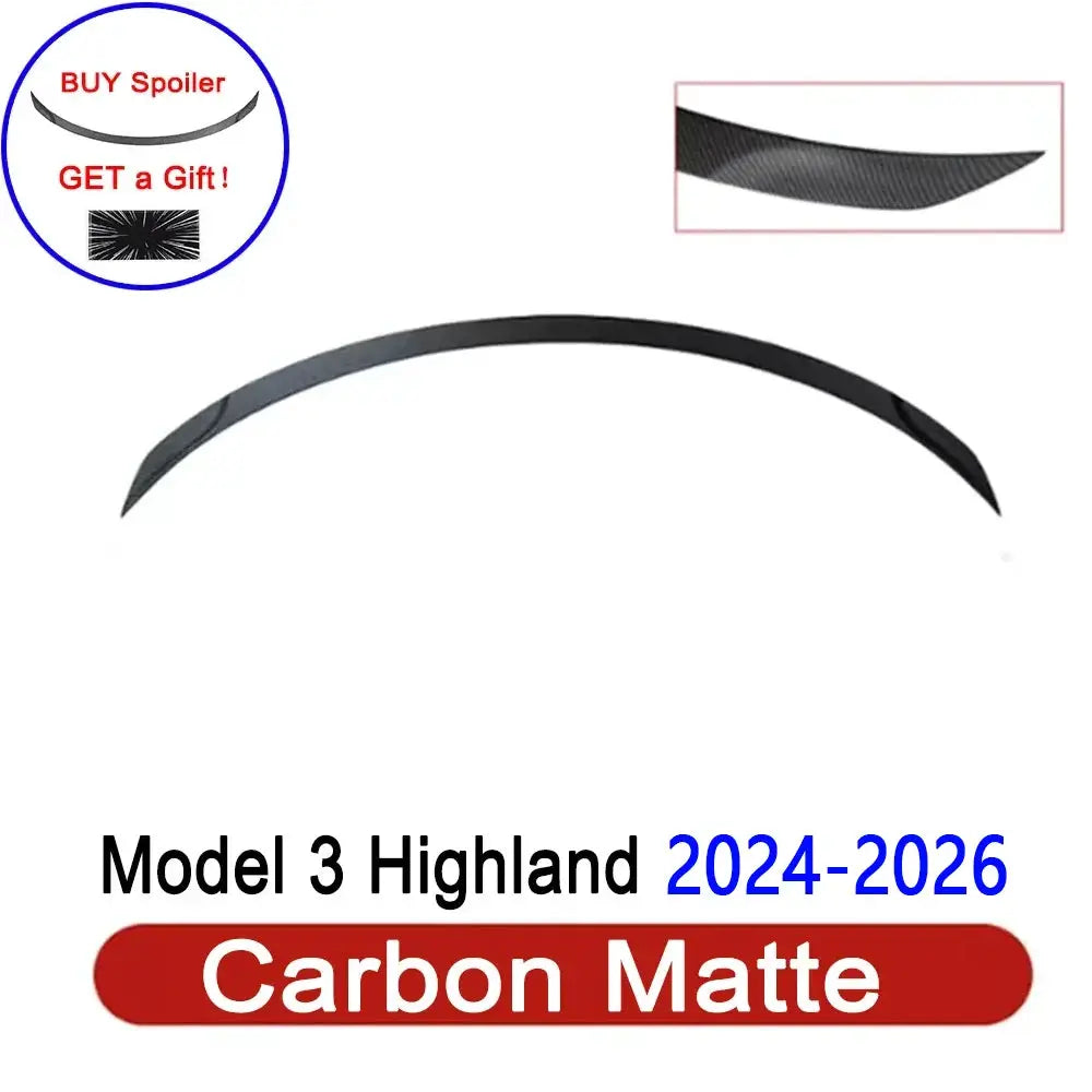 Simples Market carbon-matte rear spoiler for Tesla Model 3 Highland (2024–2026)