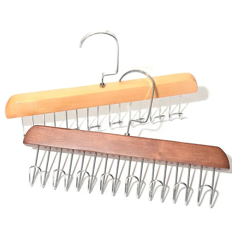 Multi-functional bra/wardrobe hanger by Simples Market with two wooden bars and metal hooks