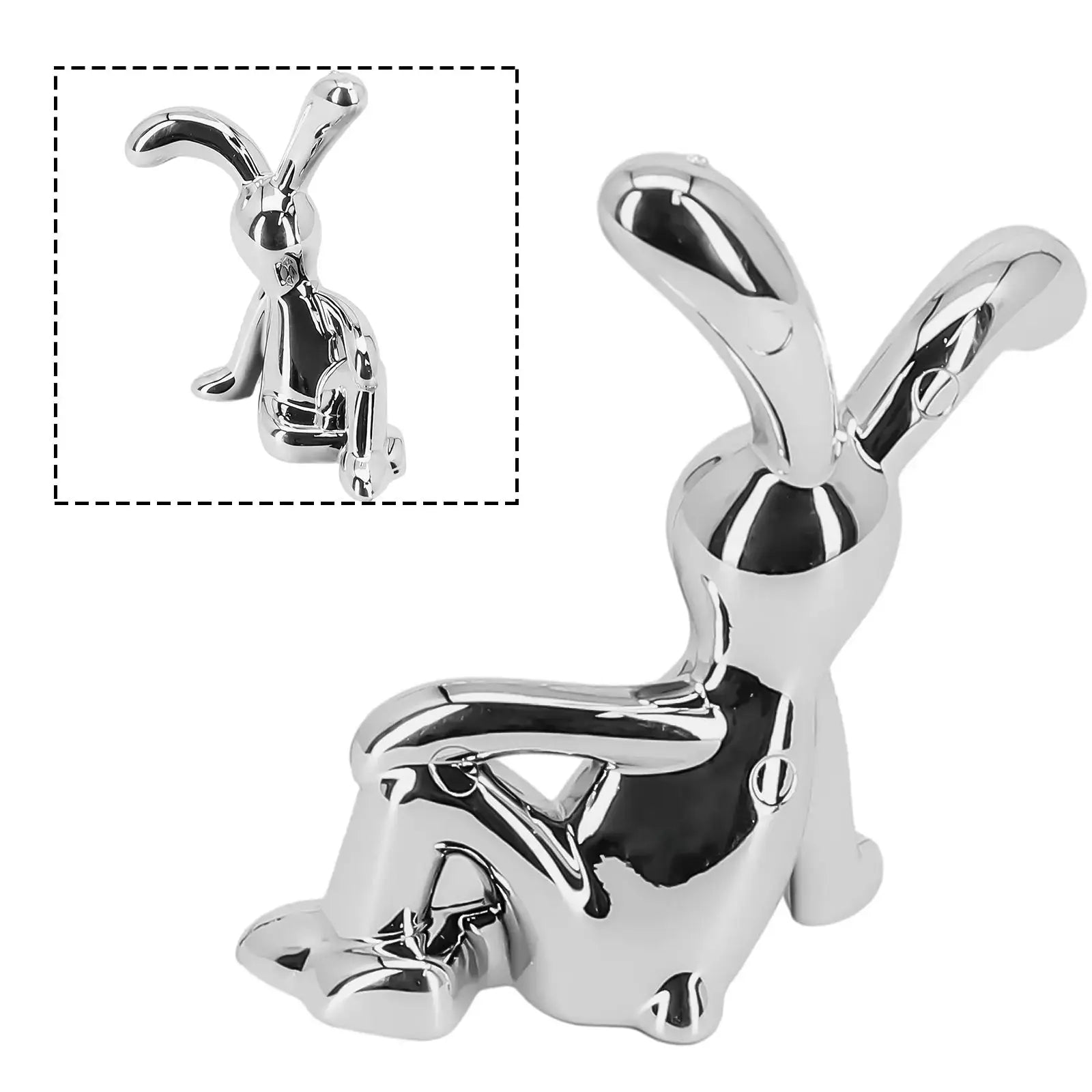 Rabbit figurine in chrome finish for car interior center console by Simples Market