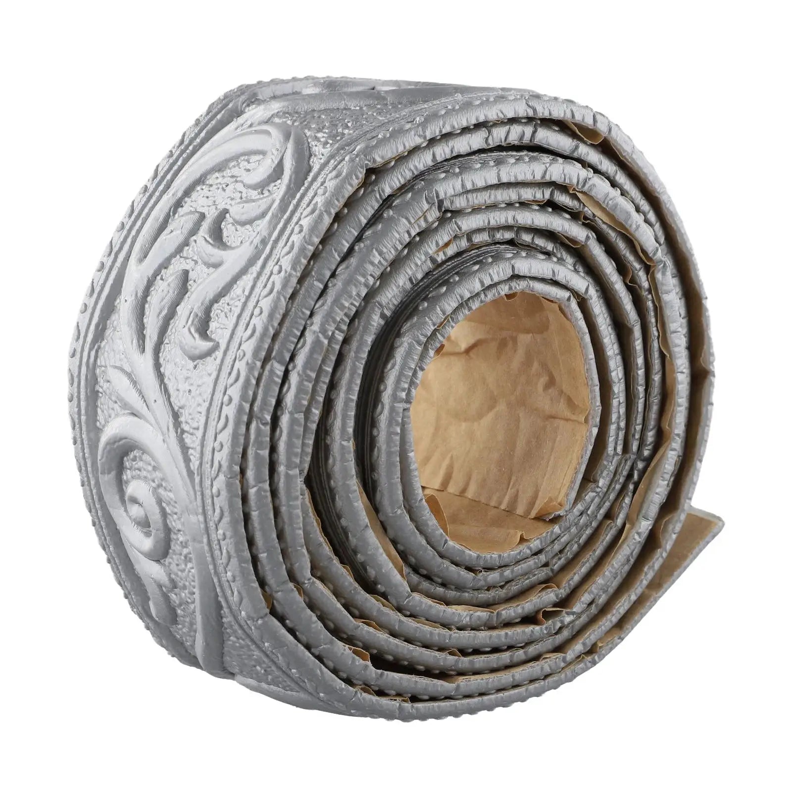 3D wall trim roll, grey embossed border, self-adhesive waterproof baseboard wallpaper by Simples Market
