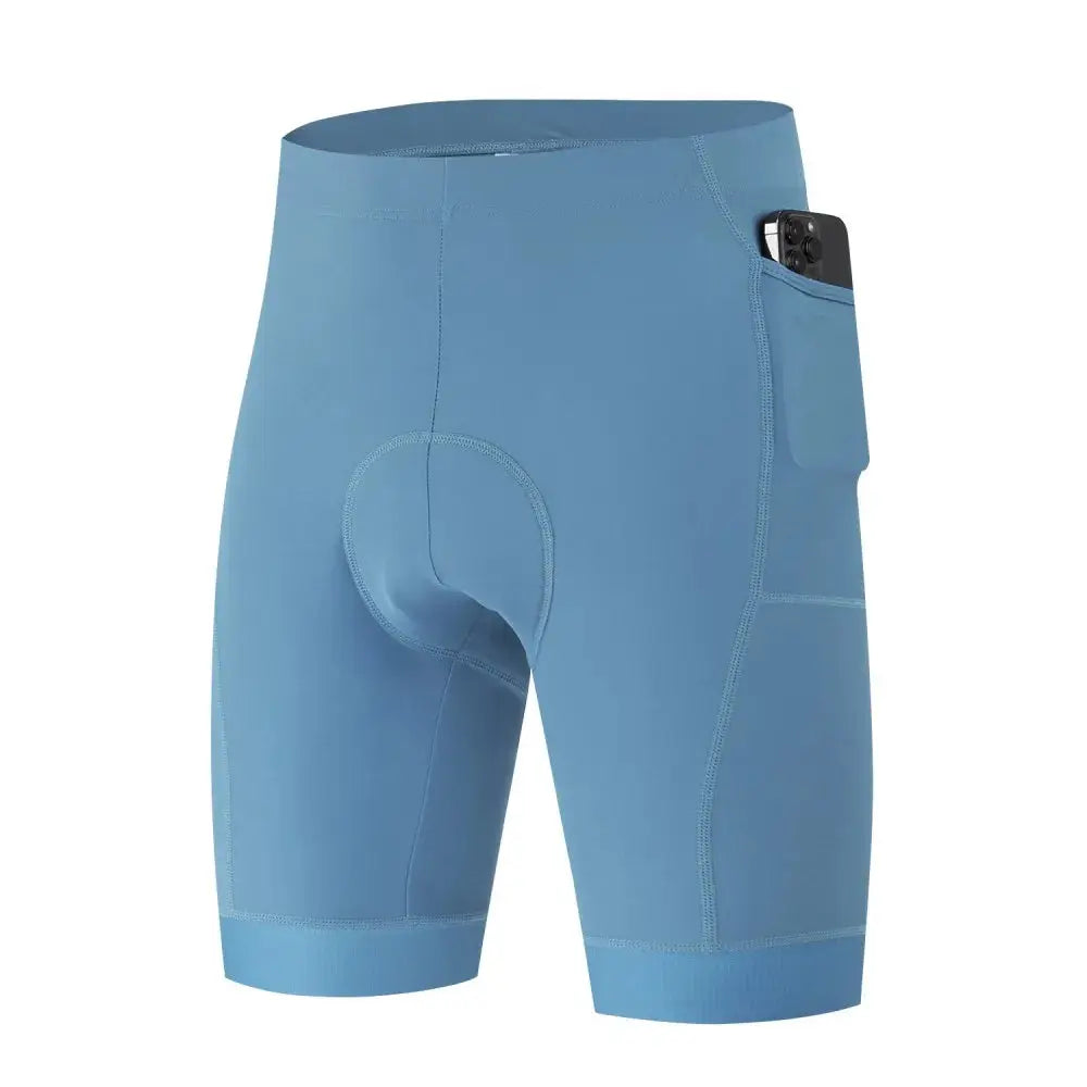 Men's Performance Cycling Shorts by Simples Market with 3D Pad, blue breathable quick-dry, 3 pockets