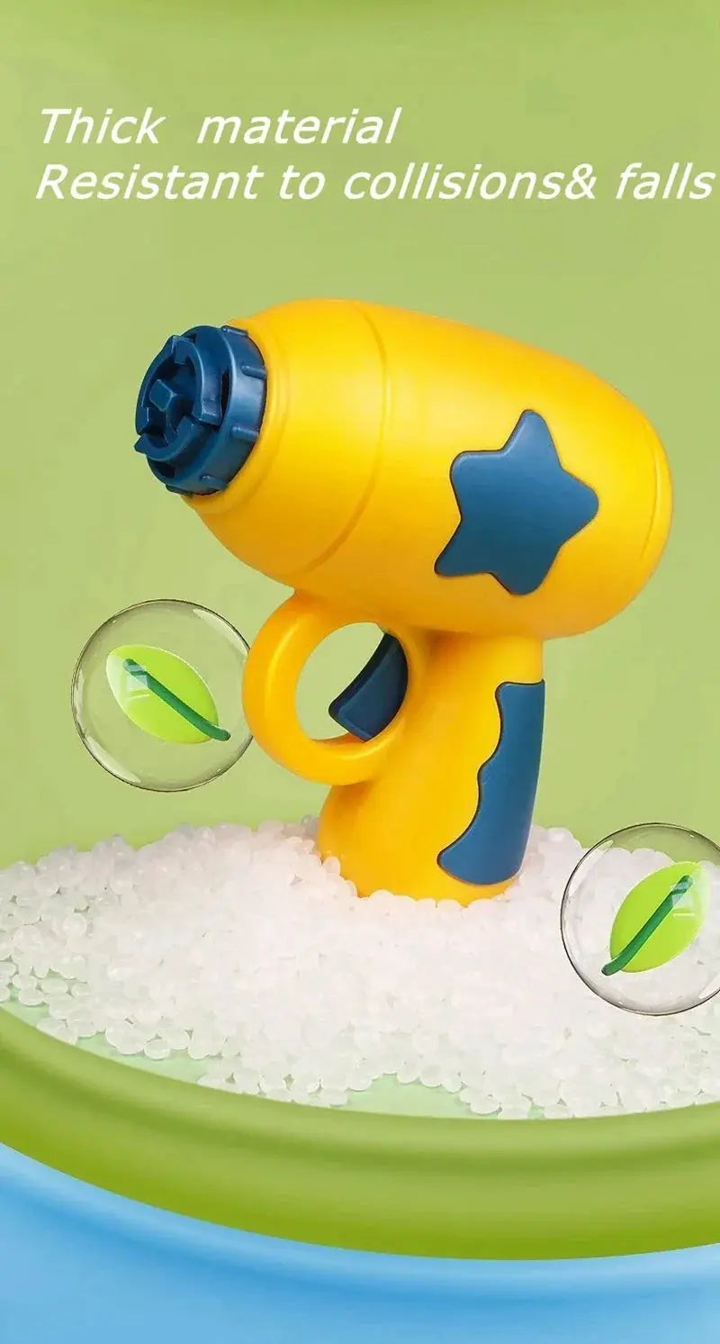 Cat toy launcher by Simples Market, yellow plastic with blue accents