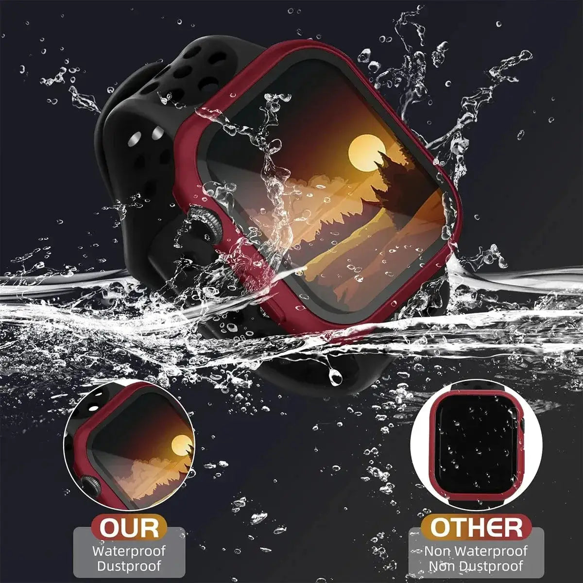 Glass+Cover For Apple Watch case 44mm 40mm 41 42 45 mm 49mm 46mm Screen Protector iWatch series Ultra 10 9 8 7 6 SE 5 Accessorie