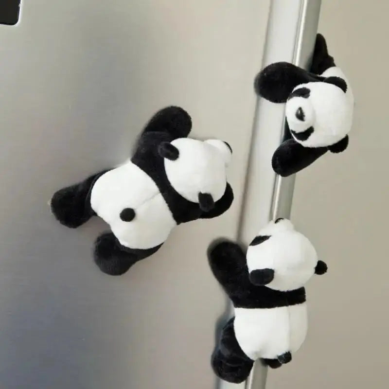 Cute Plush Panda Magnet For Whiteboards And Refrigerators Oval Fabric Decor Perfect Gift And Organizer