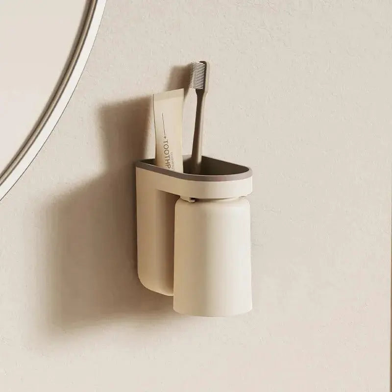 Aura Elite Toothbrush Storage Rack No Hole Wall Mounted Bathroom Organizer Hygienic Quick Drying
