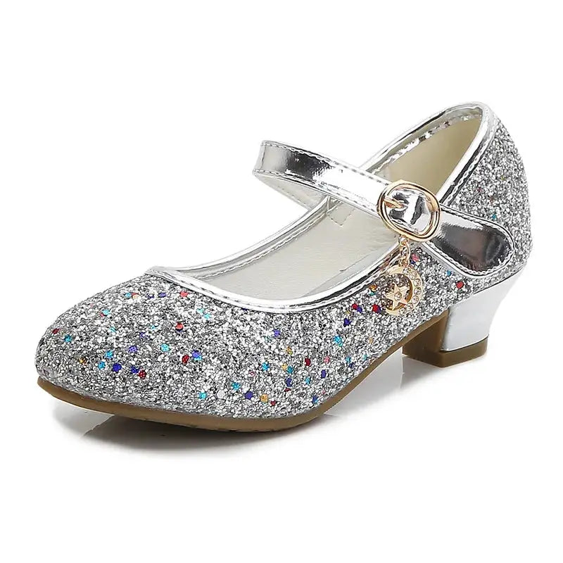 PrincessSteps Girls Red Leather Party Heels With Comfortable Rounded Toe And 1 To 3 Cm Heel Height For Weddings