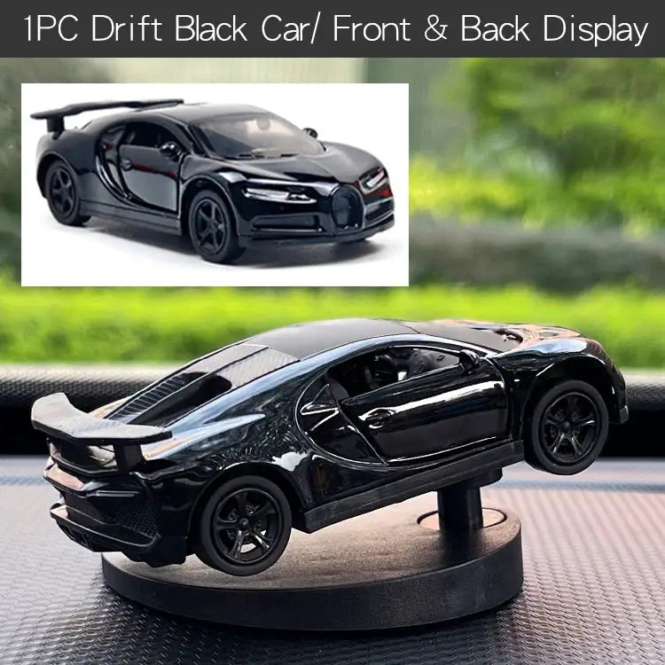 Dr drift car dashboard toy model, black, on display stand by Simples Market