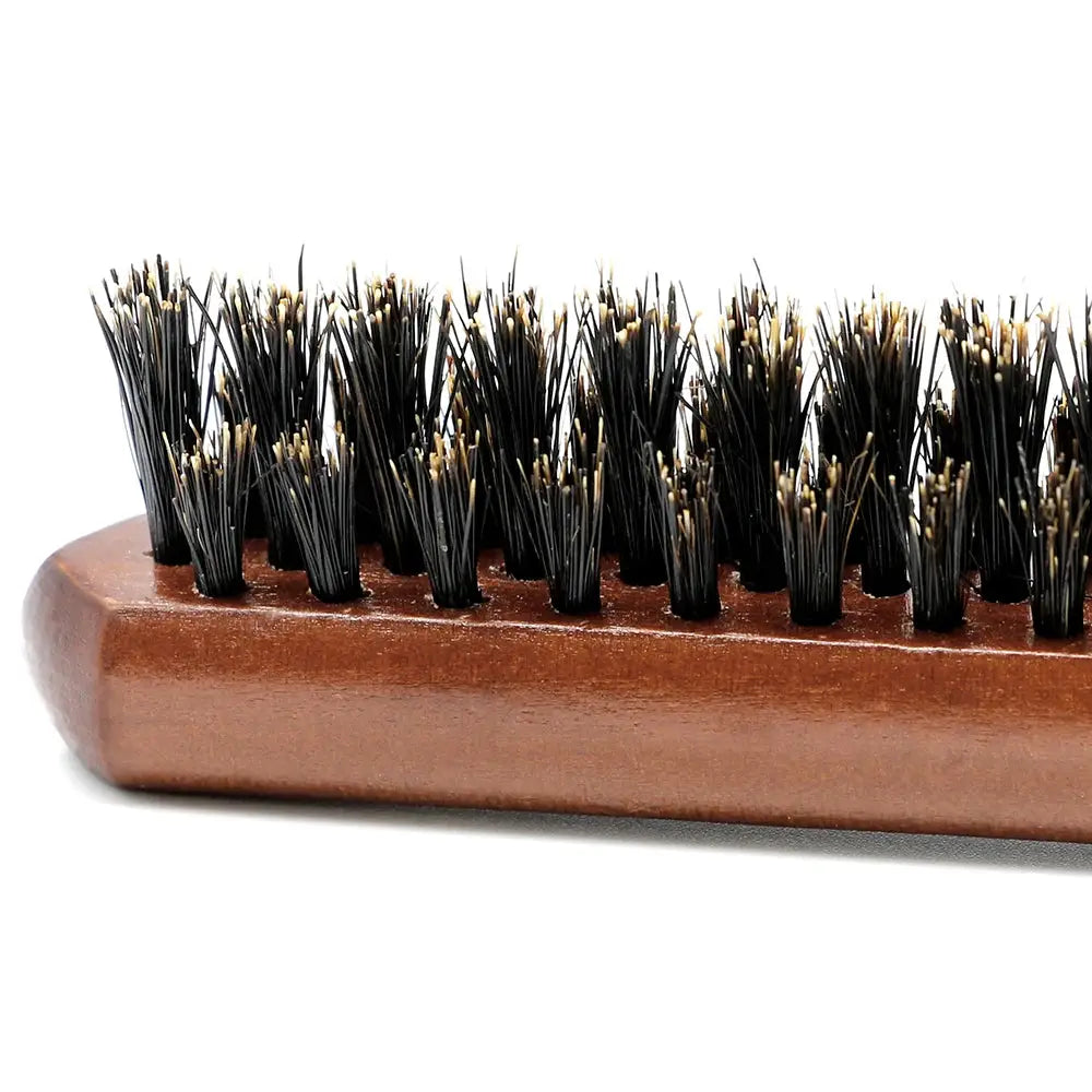 Simples Market natural boar-bristle hair brush with wooden handle, anti-static scalp-massage styling tool