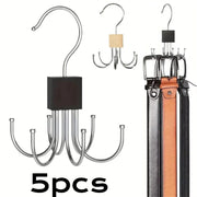 360 Degree Rotating Hanger Hook Claw Organizer For Belts And Ties
