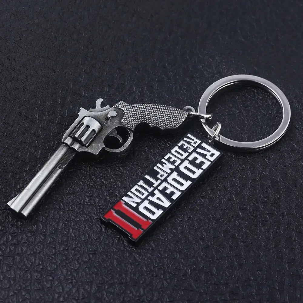 Red Dead Redemption 2 Arthur Morgan Revolver Keyring Keychain Western Fan Gift For Men Women Cosplay Jewelry