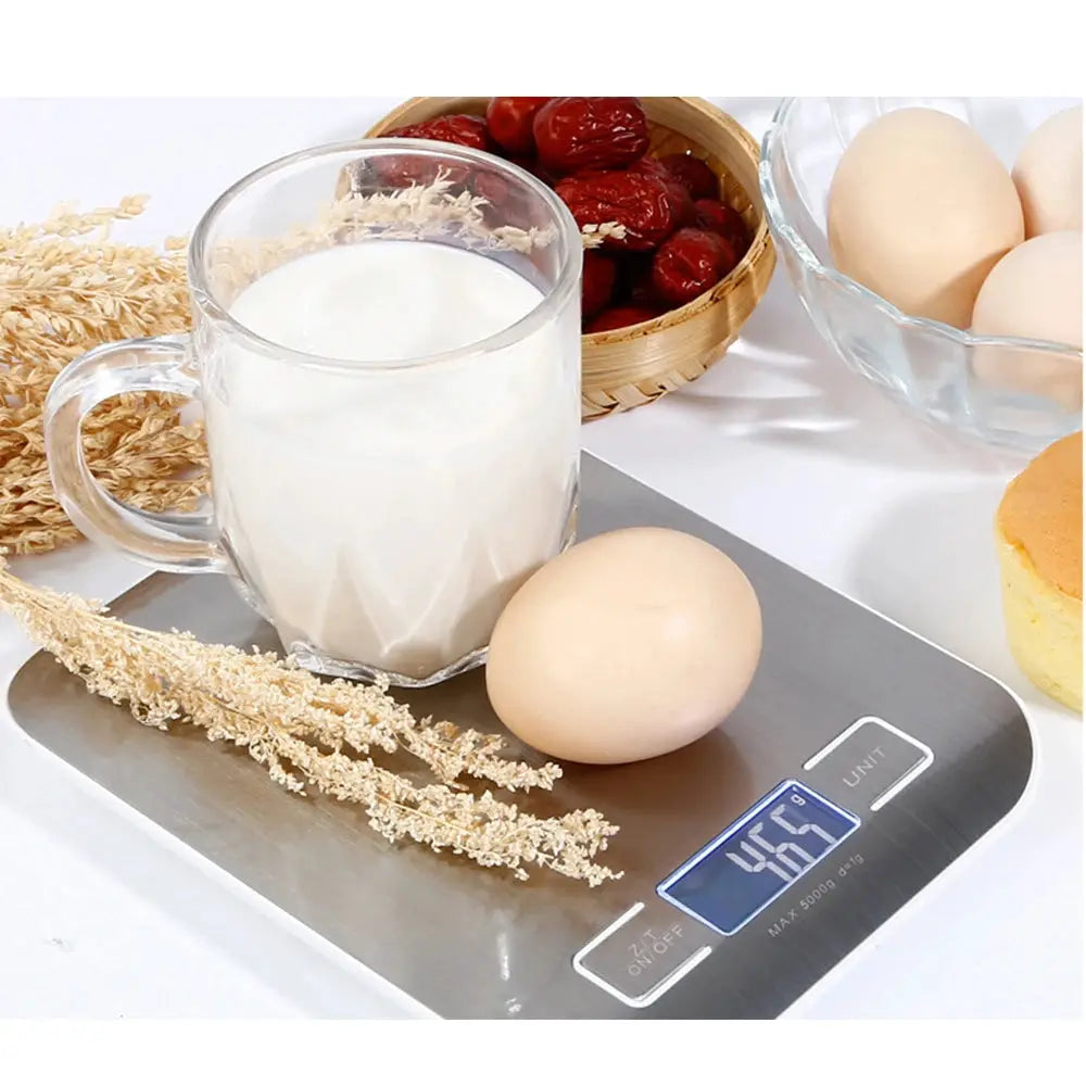 PrimeChef Portable Kitchen Scale 5kg 1g High Precision Digital Scale With Stainless Steel Surface And LCD Backlit