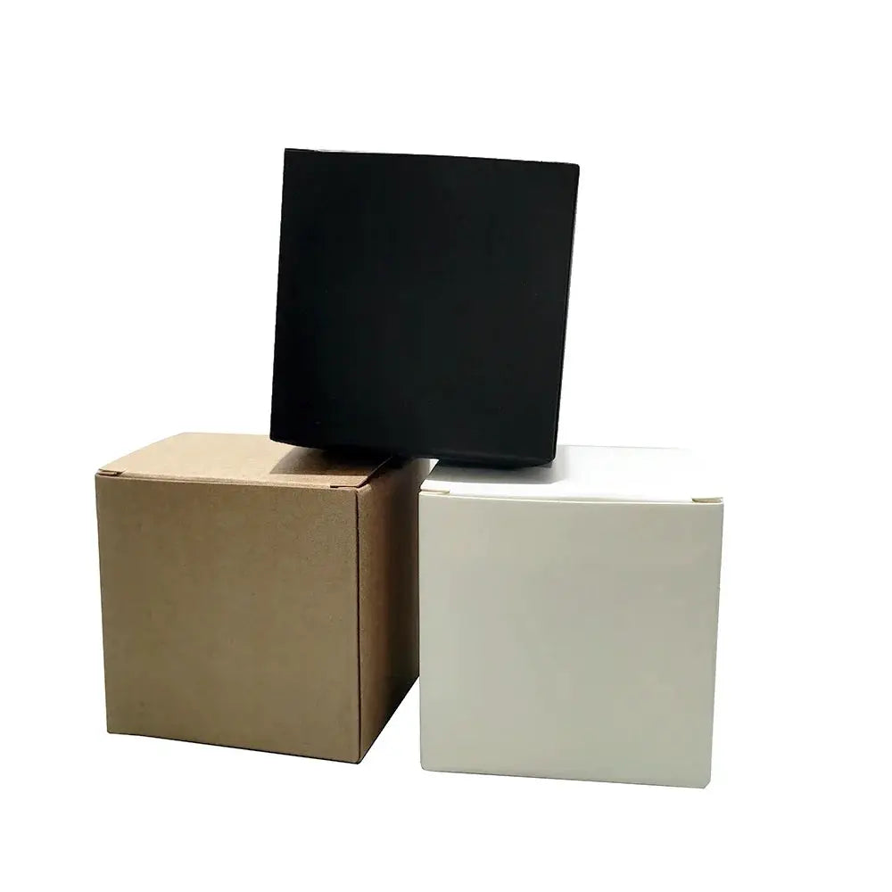 Square Folding Kraft Paper Box Set White Black Brown 20 Or 50 Pack Candle Gift Box For Weddings Party Favors