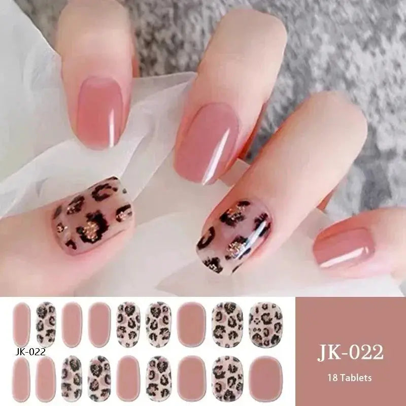 NailLux Semi Cured Nail Wraps For 16 To 20 Tips Easy Full Cover Adhesive Press On Nails Gel Finish UV LED Compatible
