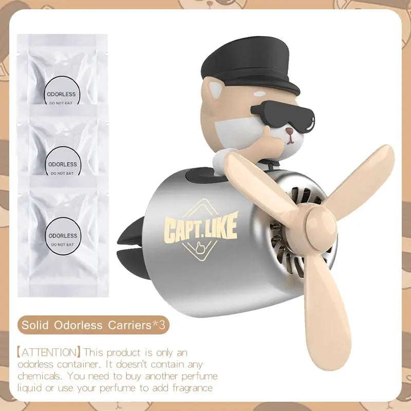 Odorless DIY Perfume Ornament Airplane Pilot Bear Car Air Freshener Vent Clip Fragrant Diffuser Decoration For Men