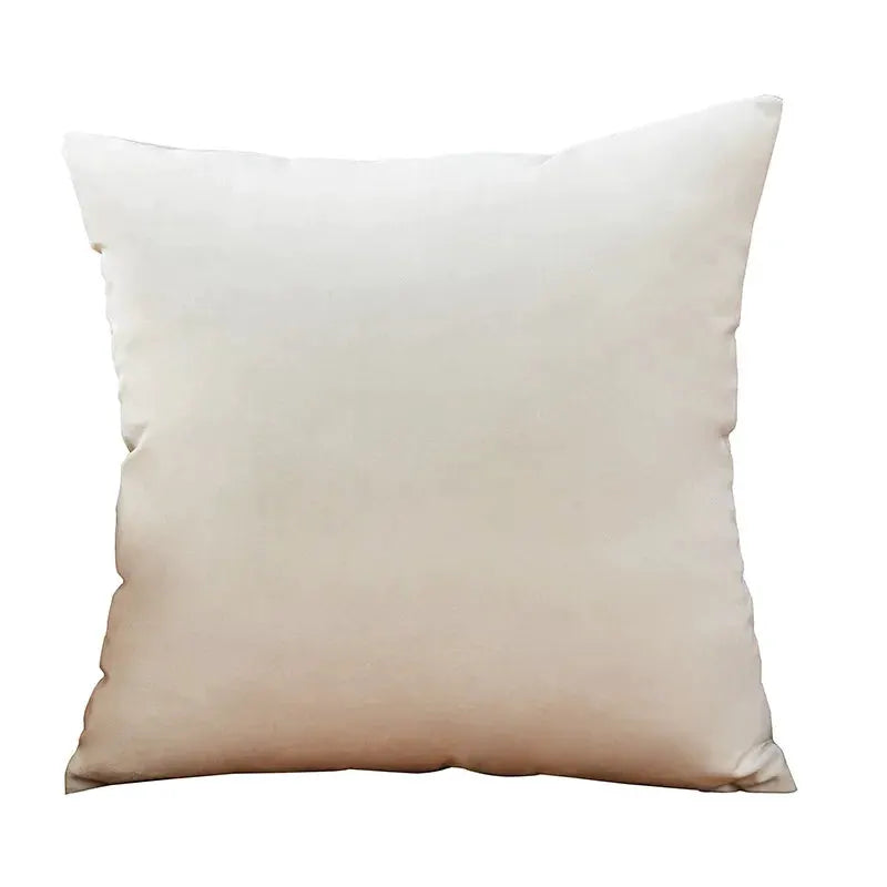 Velvet cushion cover 45x45 cm cream color, soft textured pillow case by Simples Market for living room decor