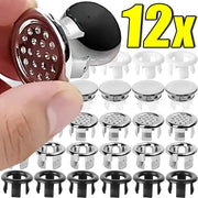 HomeX Round Sink Hole Overflow Cover Durable Plastic Silver Plated Drain Cap For Kitchen And Bathroom