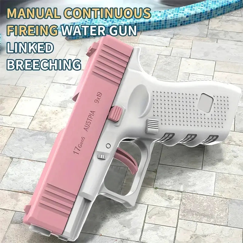 Mini Handgun Water Gun For Kids Manual Continuous Fire Toy Summer Outdoor Water Battle Fun For Ages 3 To 6