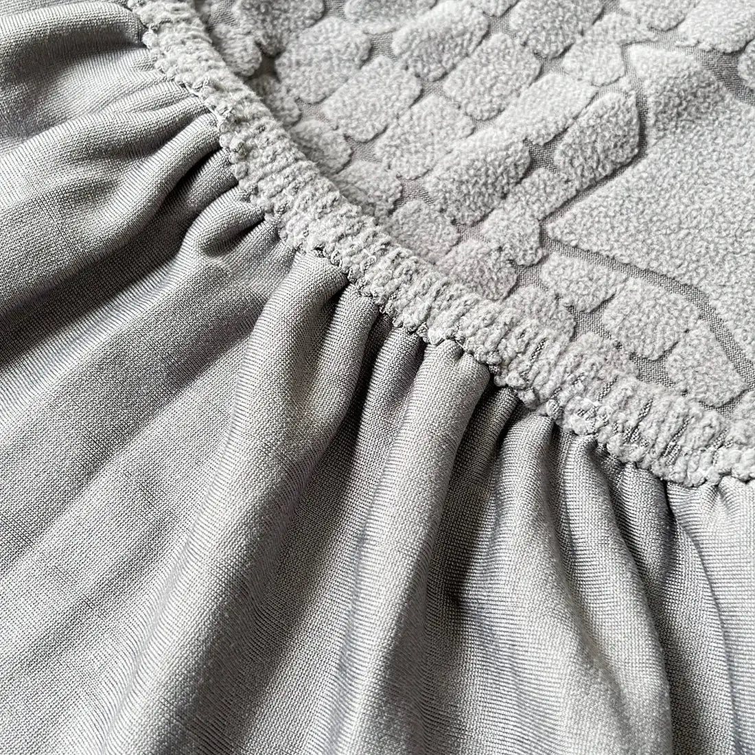 Simples Market sofa seat cushion cover in grey jacquard, removable with elastic edge