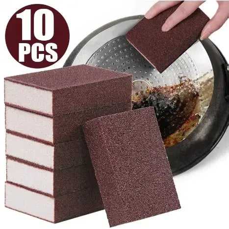 Simples Market 20Pcs double-sided scouring pads for pots and dishes, brown abrasive layer with white sponge.