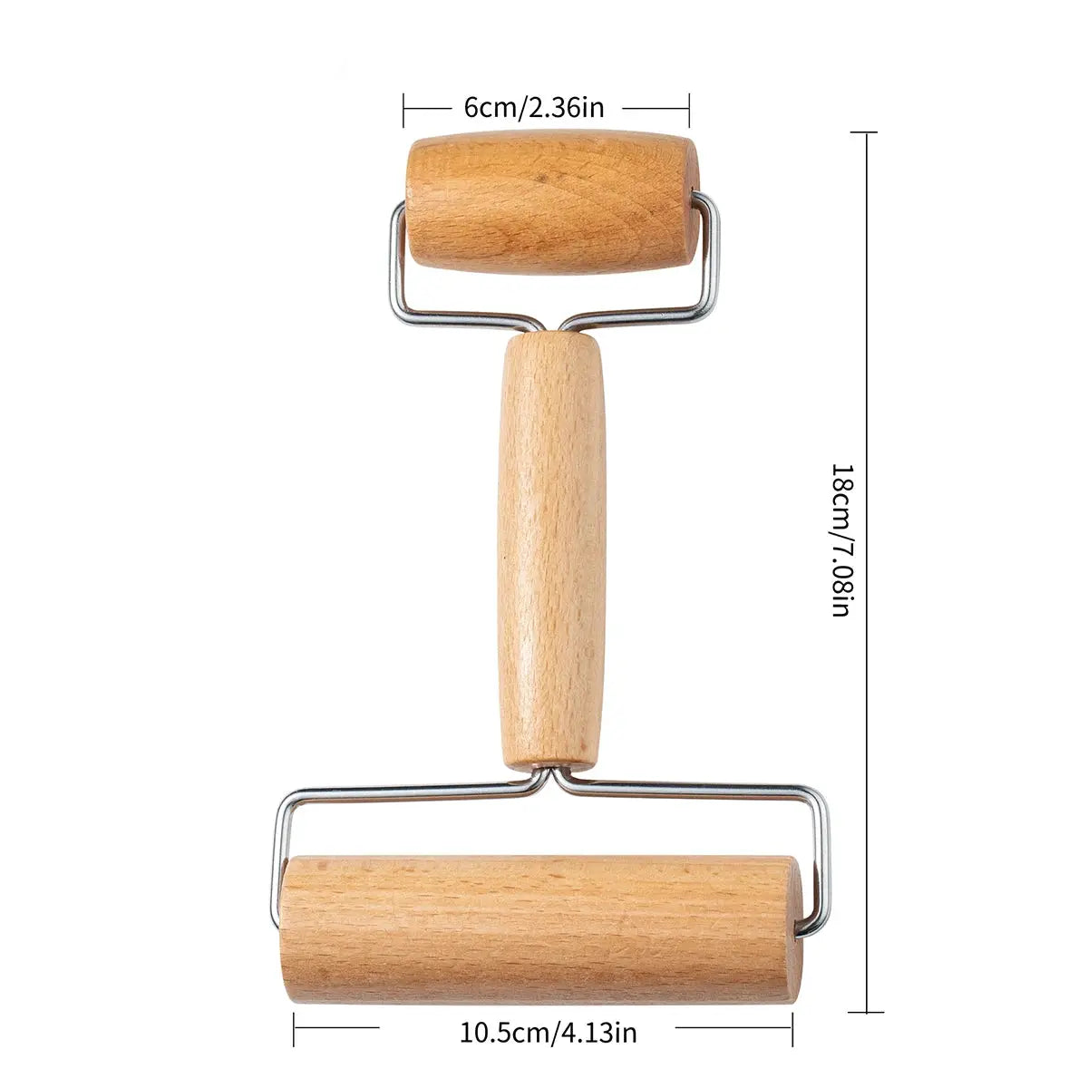 MapleWood Co Double Ended Rolling Pin Solid Maple Wood Labor Saving Roller Style Dough Roller For Effortless Rolling