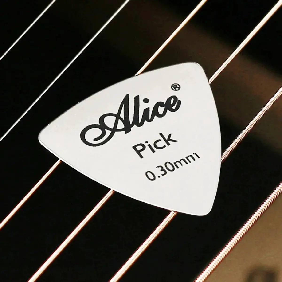Alice 10Pcs 0.3mm Metal Guitar Picks Set Durable Silver For Guitar Bass Ukulele Professional