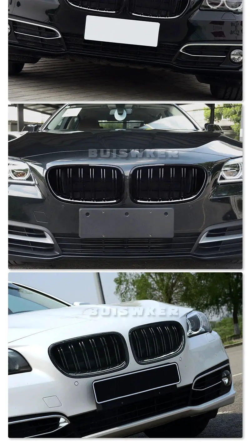 Car gloss black kidney grill with dual slats for BMW 5 Series F10/F11/F18 (2010-2017) replacement part