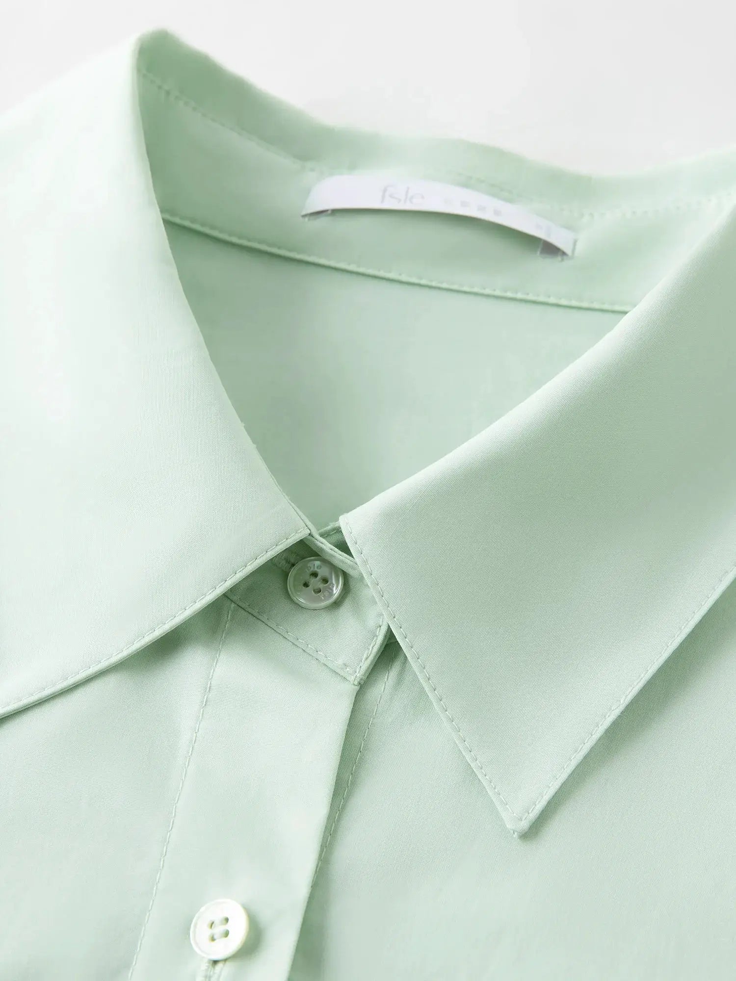 Simples Market FSLE Premium Series women's cotton shirt, light green, long sleeve