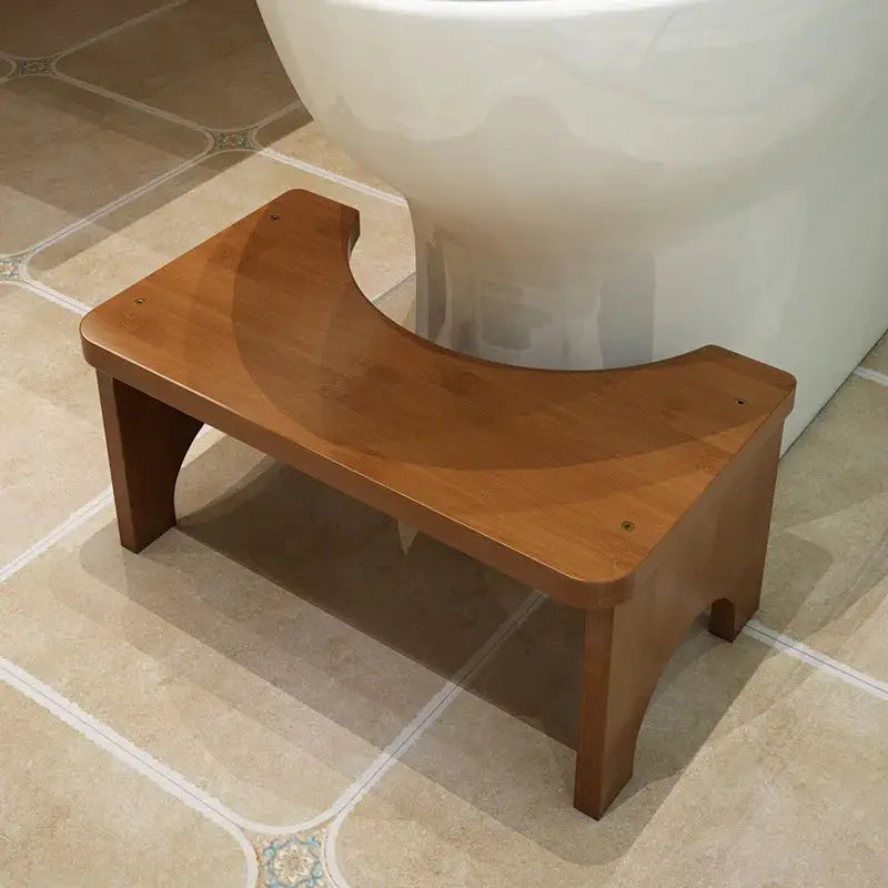 EcoBamboo No Installation Bamboo Squat Toilet Stool Non Slip for Comfort and Posture for Adults and Children