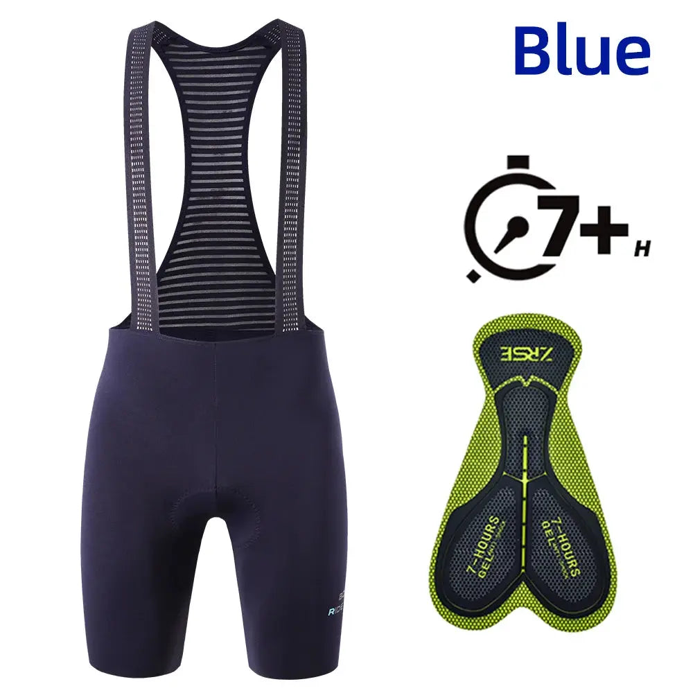 Mens Cycling Bib Shorts Seamless Breathable 7 Hour Padded Ergonomic Insert Pro Team MTB Riding Bib Tights