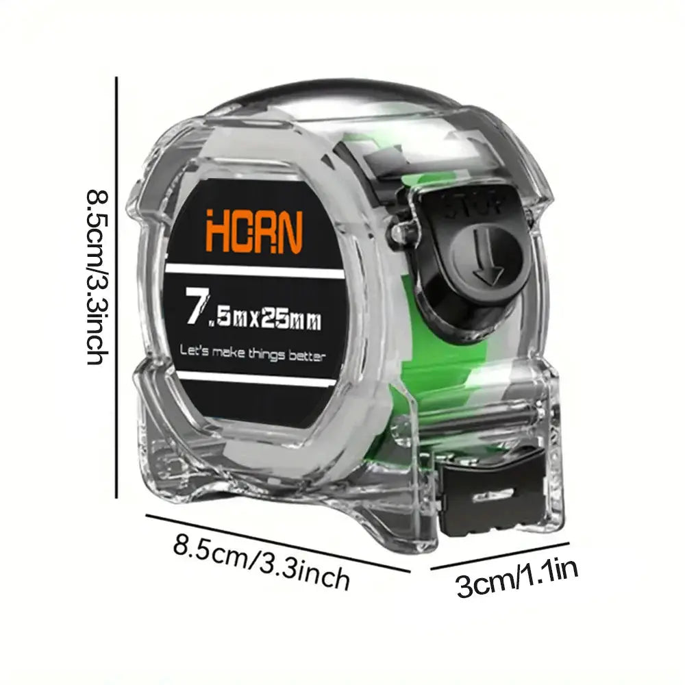 FlexiMeasure Fluorescent Tape Measure With Self Locking Mechanism 3 5 7 10m Thickened Scale Waterproof Durable