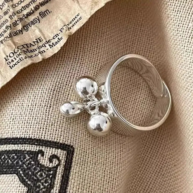 925 Sterling Silver Double Layer Water Drop Ring For Women With Square Zircon Adjustable Index Finger Jewelry Gift
