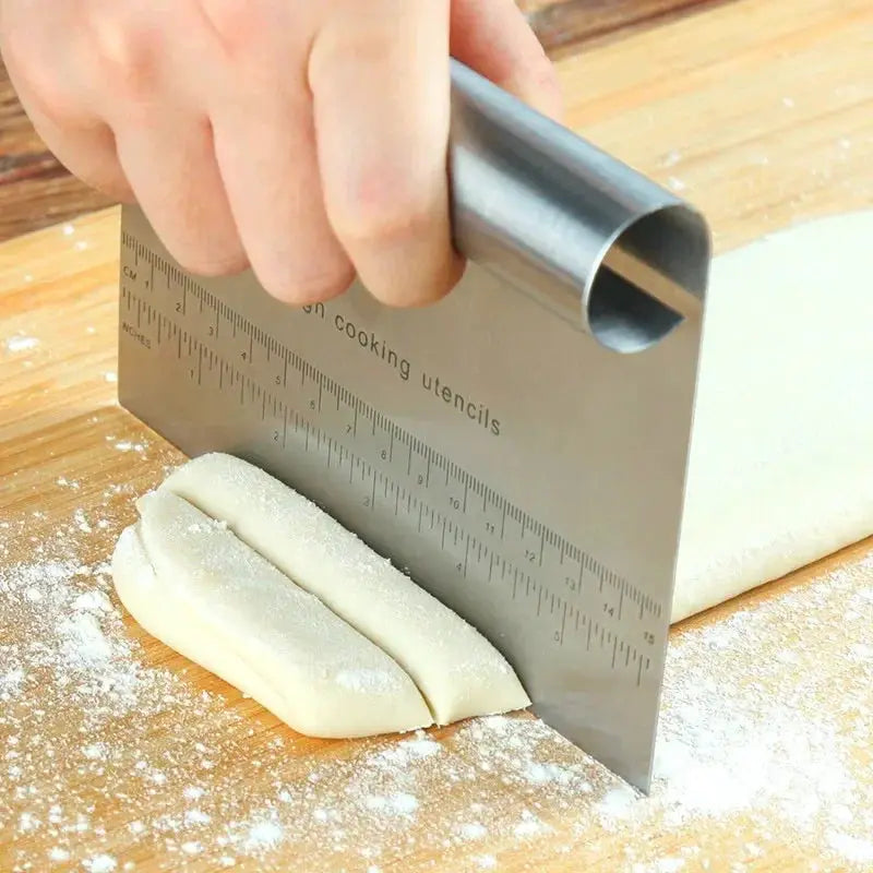 Stainless Steel Pastry Spatula Cutter With Scale Pizza Dough Scraper Fondant Cake Decoration Tools Kitchen Accessories