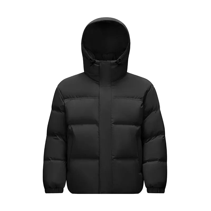 Semir men's black puffer down jacket with hood, waterproof and windproof outerwear